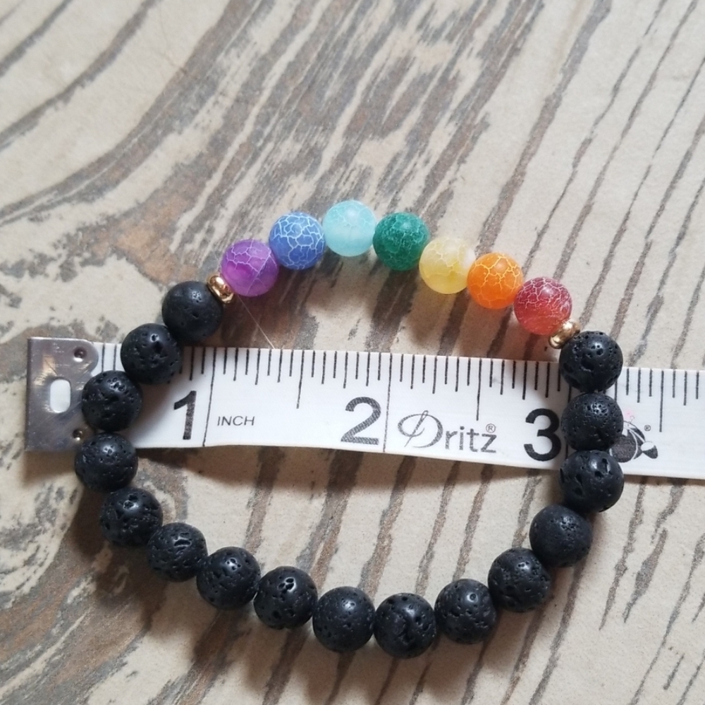 Lava & Glass Bead Bracelet - Picture 4 of 5